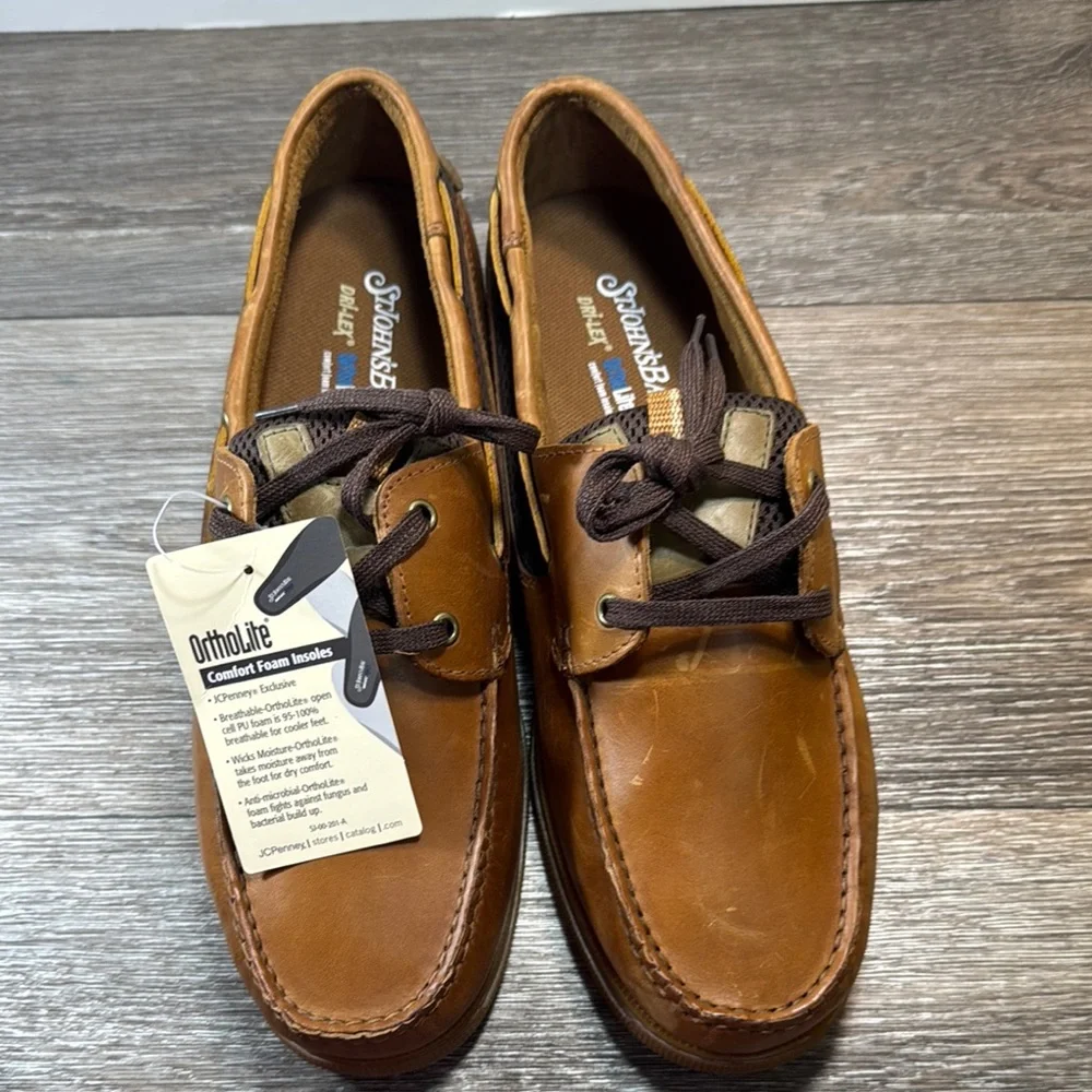 St John’s bay Brown Leather Boat Shoes men’s 13 (b147)